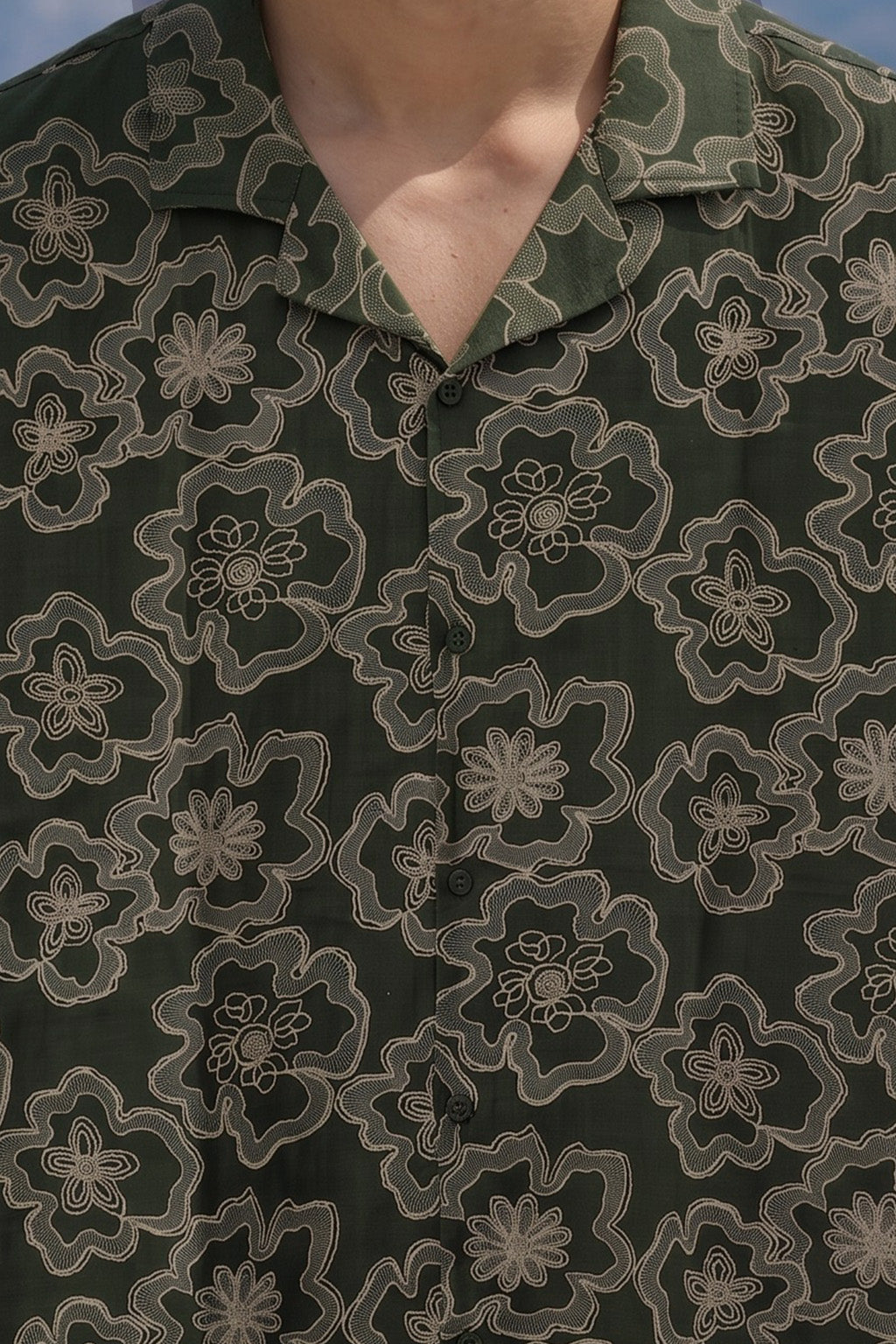 Vintage Olive All Over Printed Oversized Exclusive Shirt