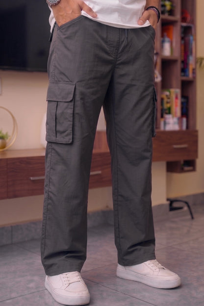 Dark Grey Relaxed Fit Nylon Exclusive Utility Cargo Jogger