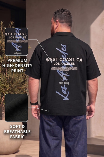 Los Angeles Black Plus Size Printed Exclusive Shirt