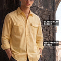 Double Cream Plain Relaxed Fit Full Sleeve Dual Pocket Utility Exclusive Shirt