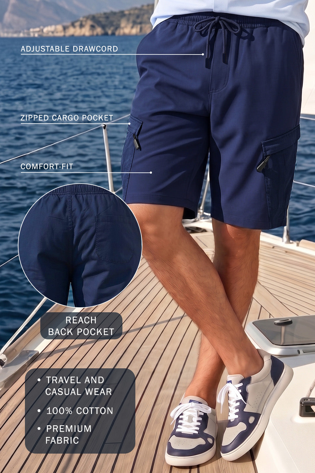 Navy Relaxed-Fit Exclusive Utility Shorts