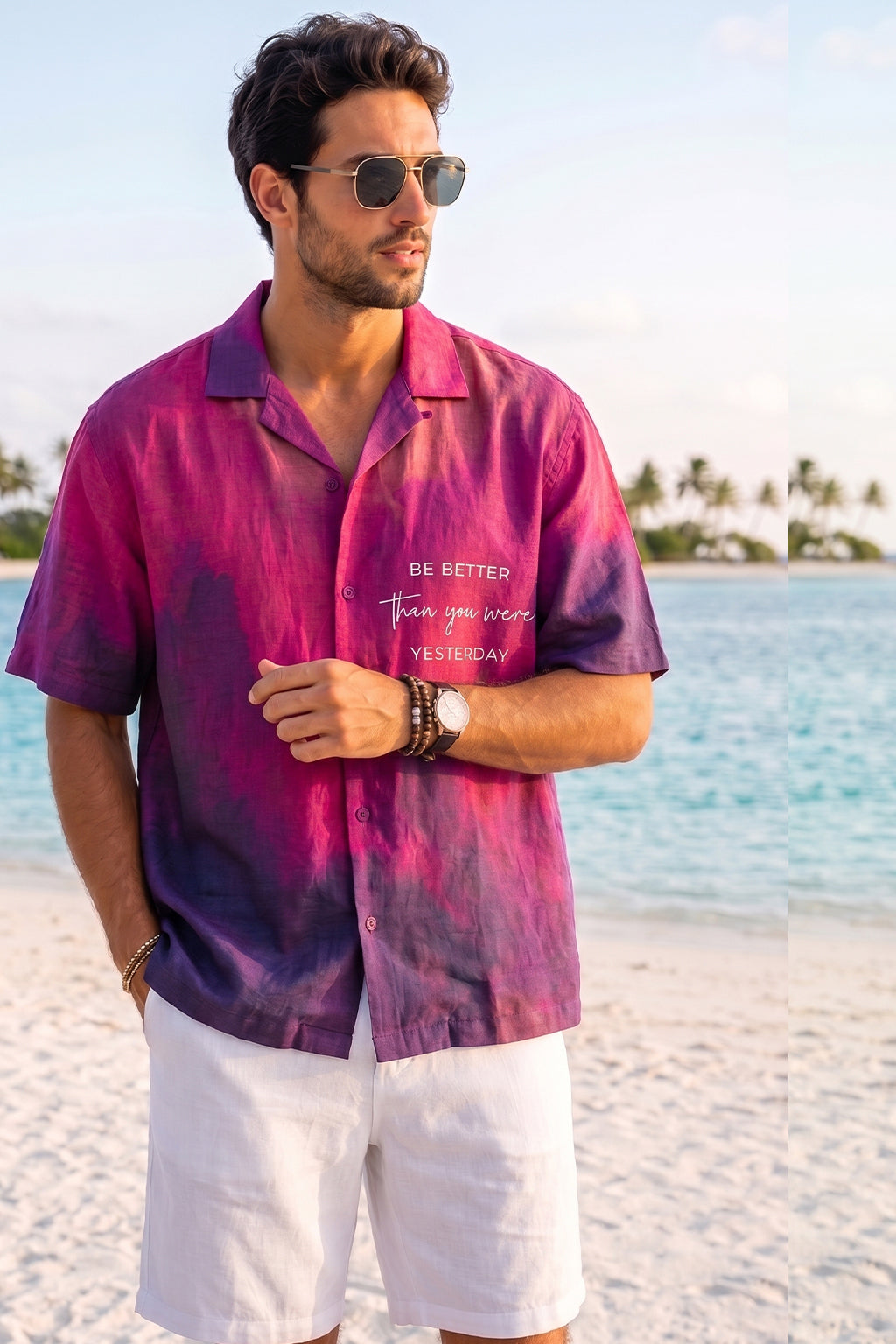 Midnight Tie-Dye Pink All Over Print Oversized Exclusive Shirt