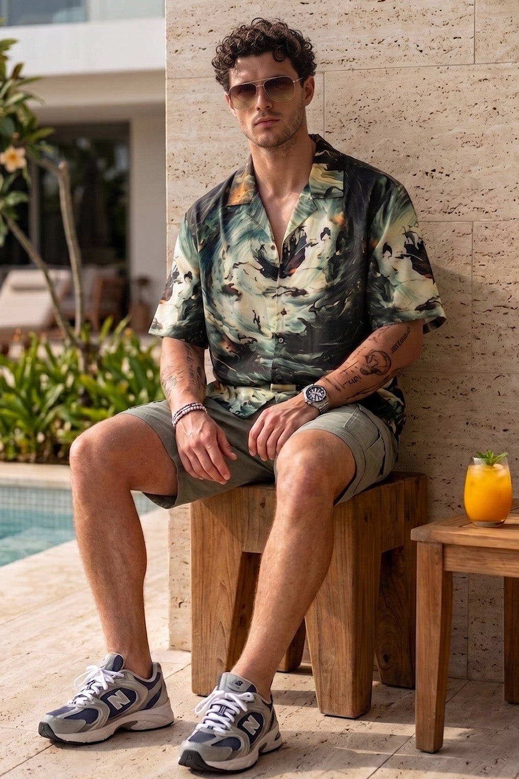 Shadow Tide Black All Over Print Oversized Exclusive Shirt