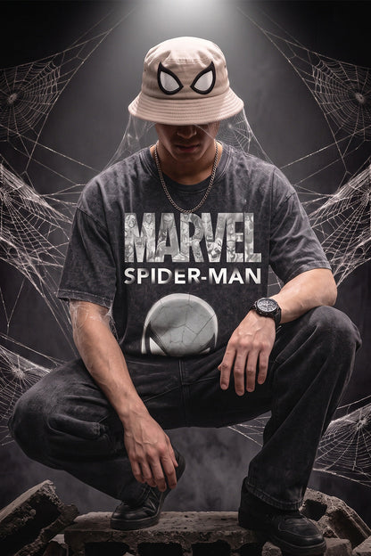 Spider-Man Web Warrior Black Acid Washed T-Shirt Supreme Edition