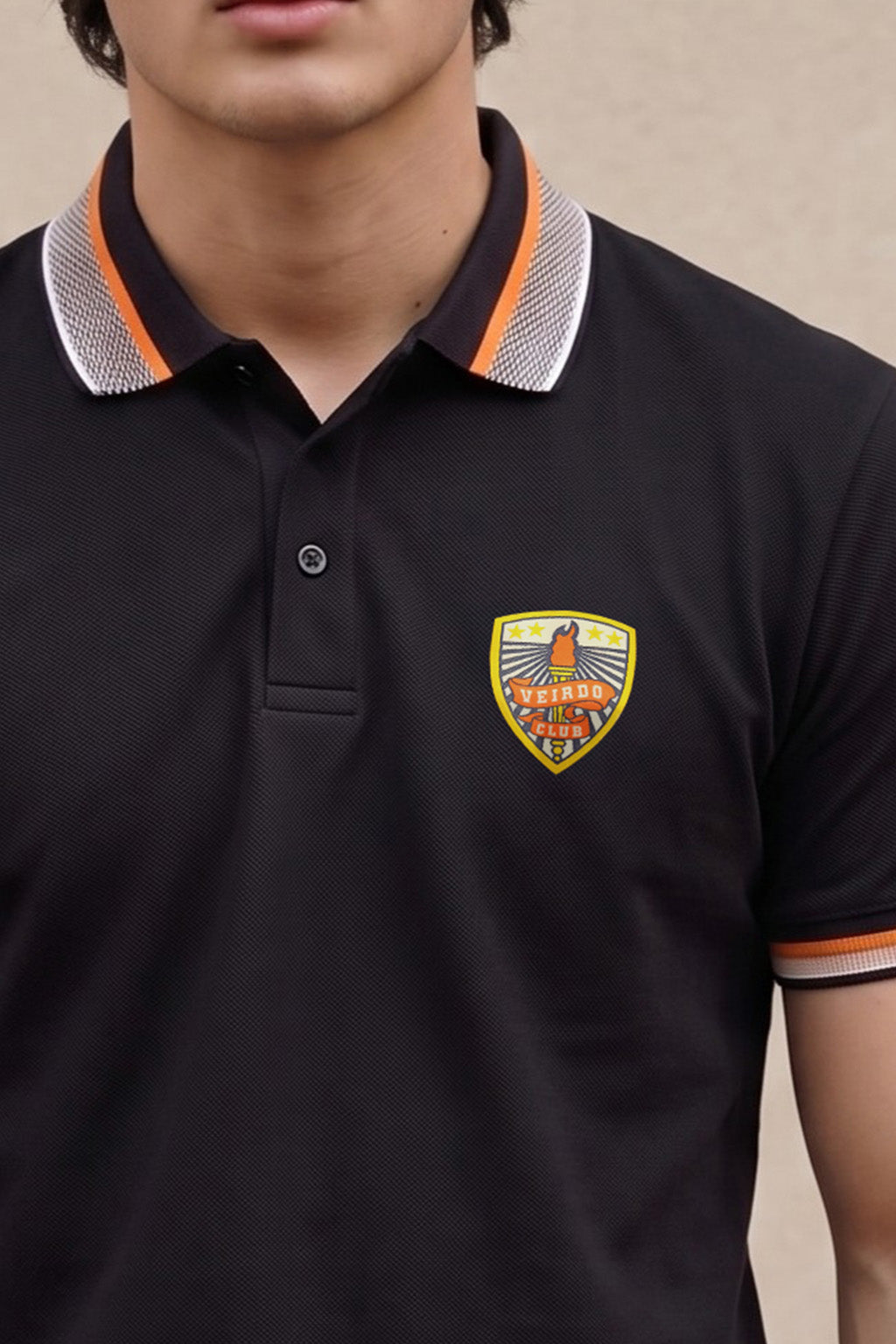 Black Bedge Regular Fit Exclusive Pique Lycra Polo T-Shirt