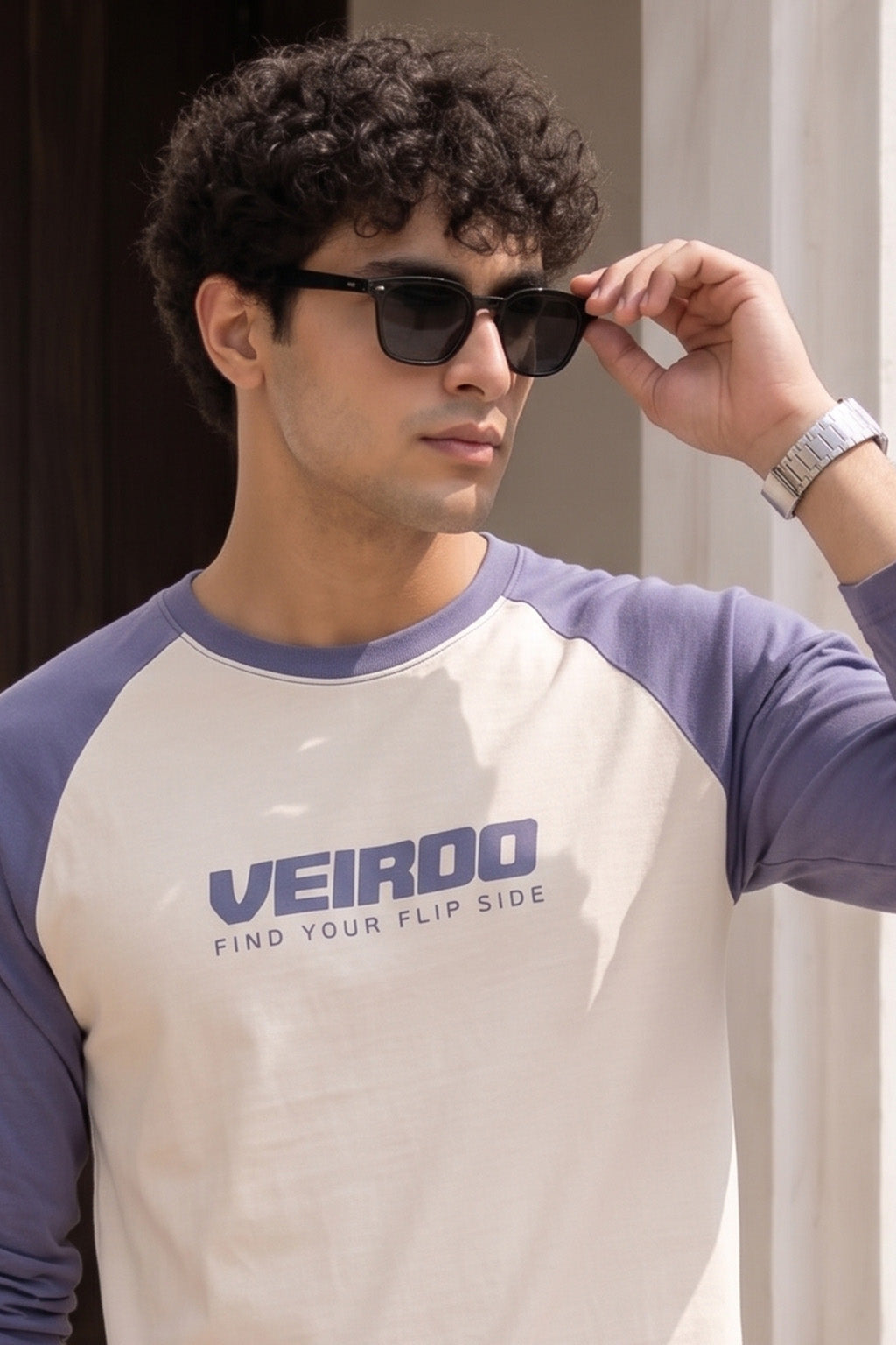 Veirdo Swanwhite & Future Dusk Raglan Full Sleeve Printed T-shirt