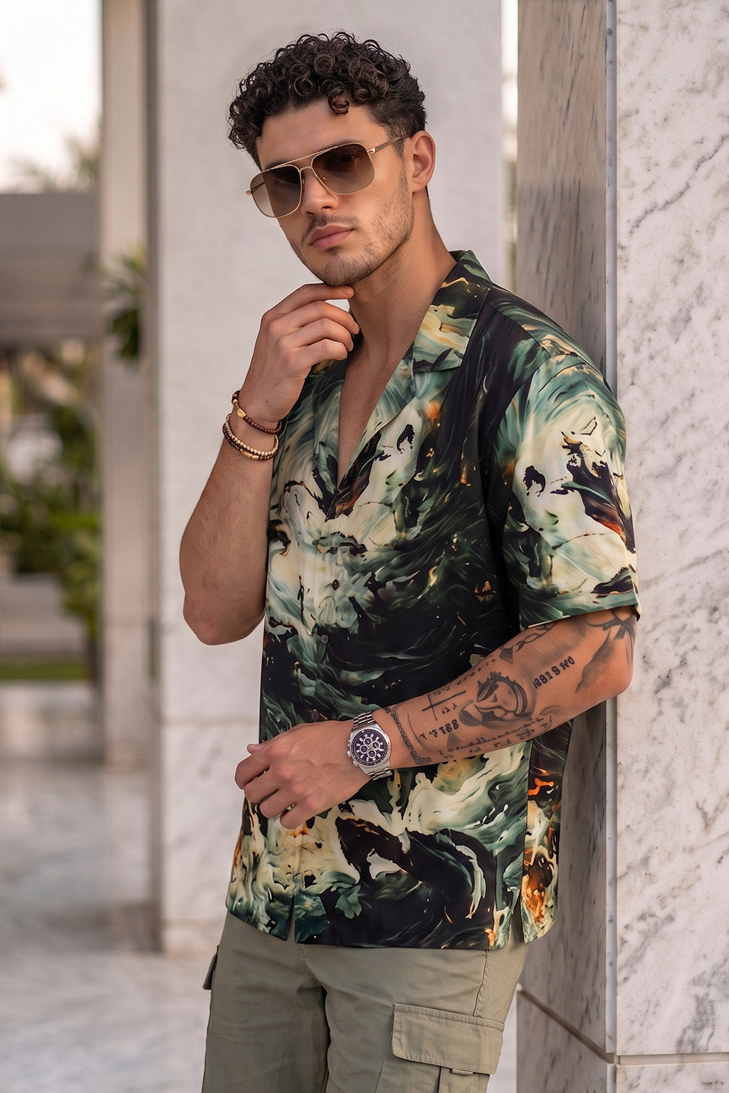 Shadow Tide Black All Over Print Oversized Exclusive Shirt
