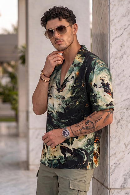 Shadow Tide Black All Over Print Oversized Exclusive Shirt