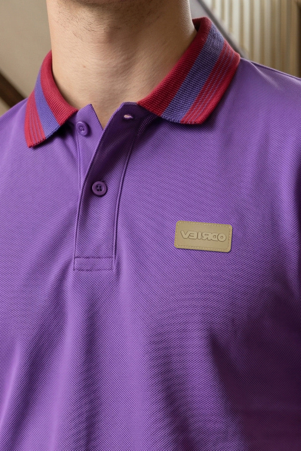 Blue Iris Contrast Collar Regular Fit Exclusive Pique Lycra Polo T-Shirt