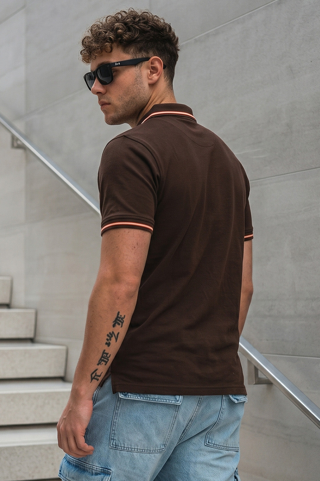 Chocolate Swanwhite Colorblock Regular Fit Exclusive Pique Lycra Polo T-Shirt