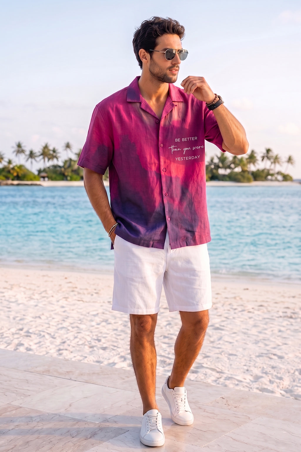 Midnight Tie-Dye Pink All Over Print Oversized Exclusive Shirt
