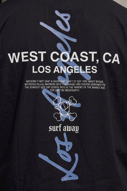Los Angeles Black Plus Size Printed Exclusive Shirt