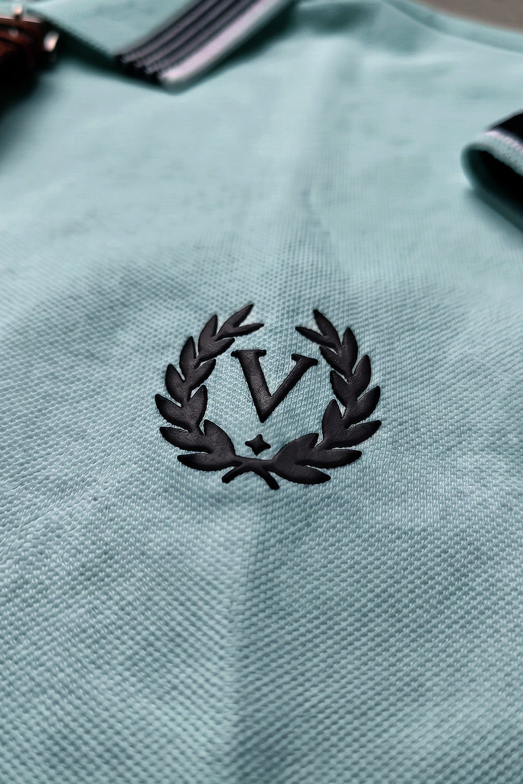 Imperial Crest Stripe Collar Light Blue Regular Fit Polo T-shirt