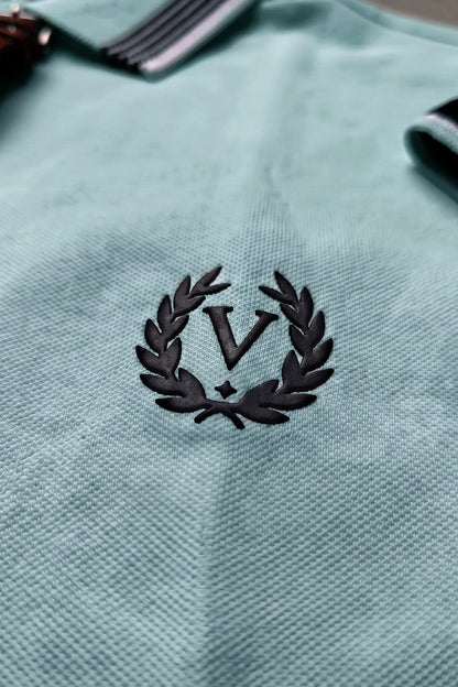 Imperial Crest Stripe Collar Light Blue Regular Fit Polo T-shirt
