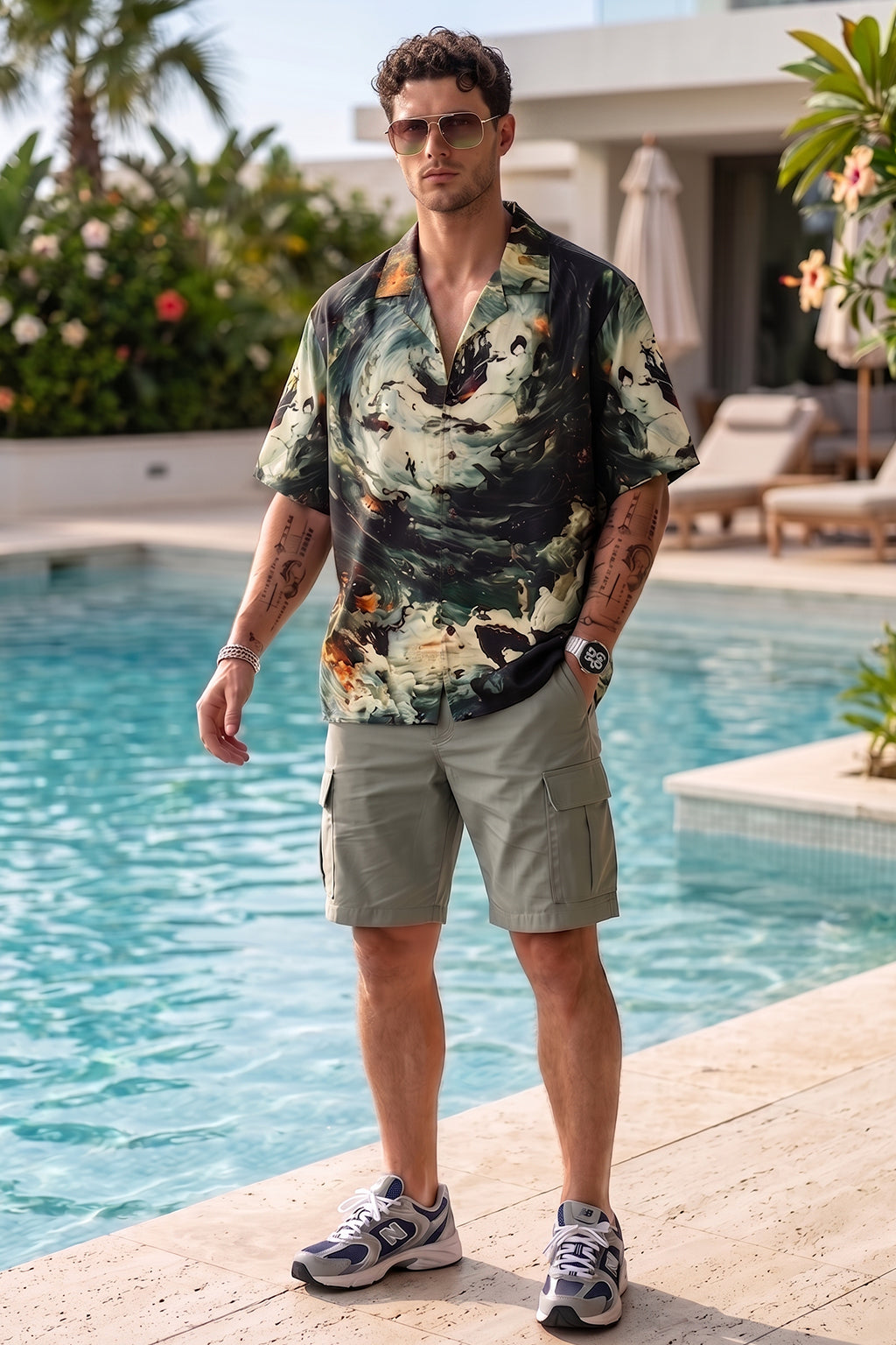Shadow Tide Black All Over Print Oversized Exclusive Shirt