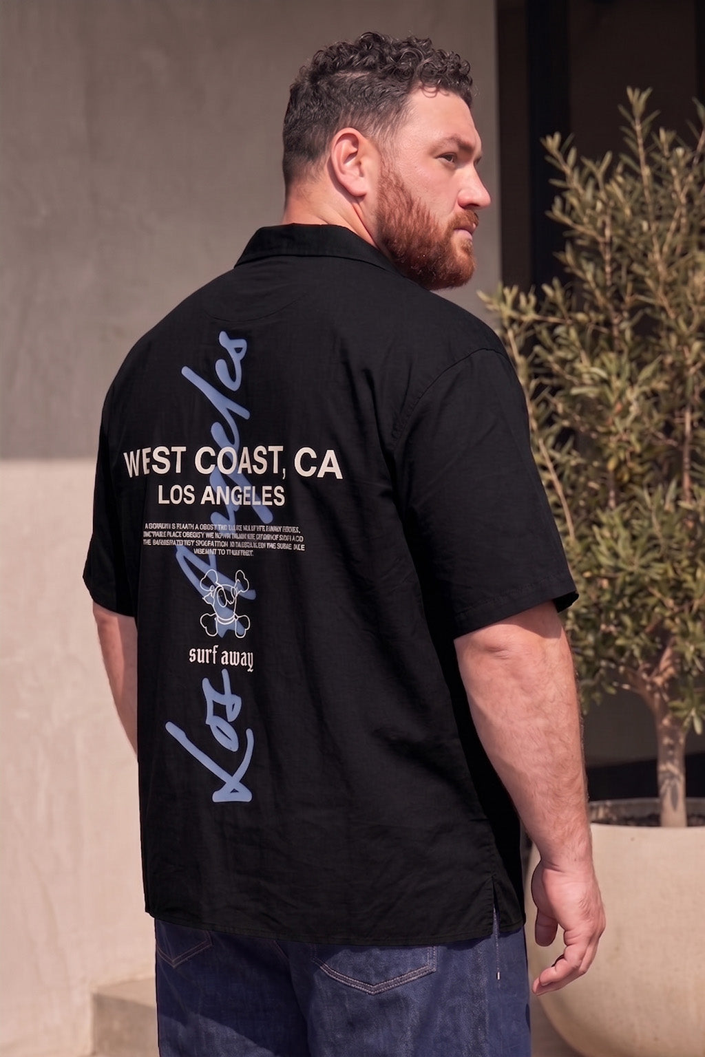 Los Angeles Black Plus Size Printed Exclusive Shirt