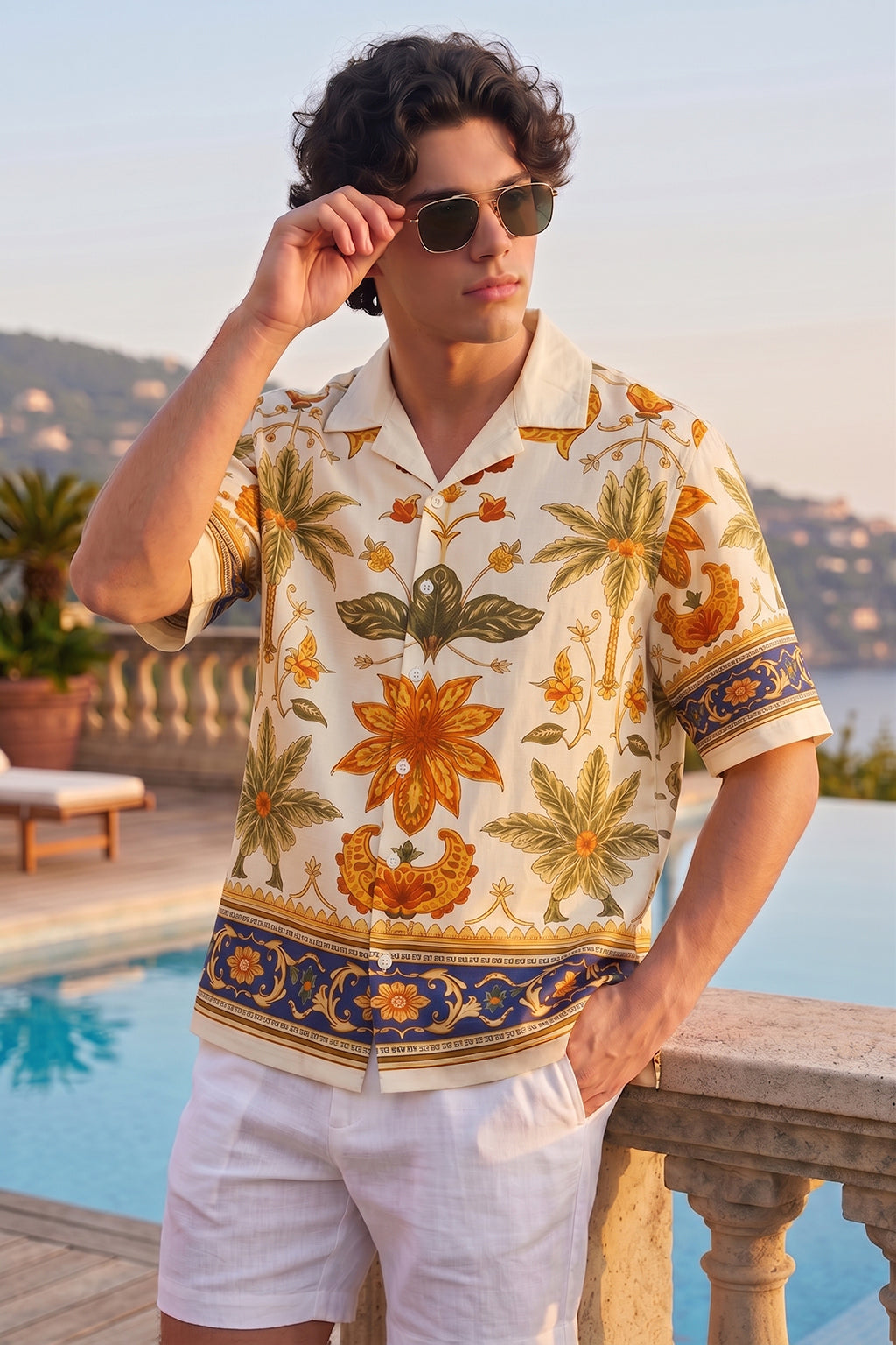 Floral Resort Off White All Over Print Oversized Exclusive Shirt
