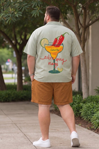 Extra Spicy Fogg Green Plus Size Printed Exclusive Shirt