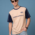 Originals Colorblock Beige Oversized Graphic Printed T-shirt