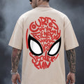 Spiderman Swanwhite Oversized Back Typographic Printed T-shirt