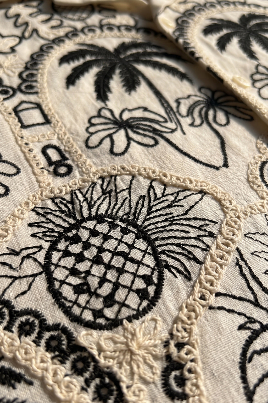 Paradise Off White Oversized Embroidered Exclusive Shirt