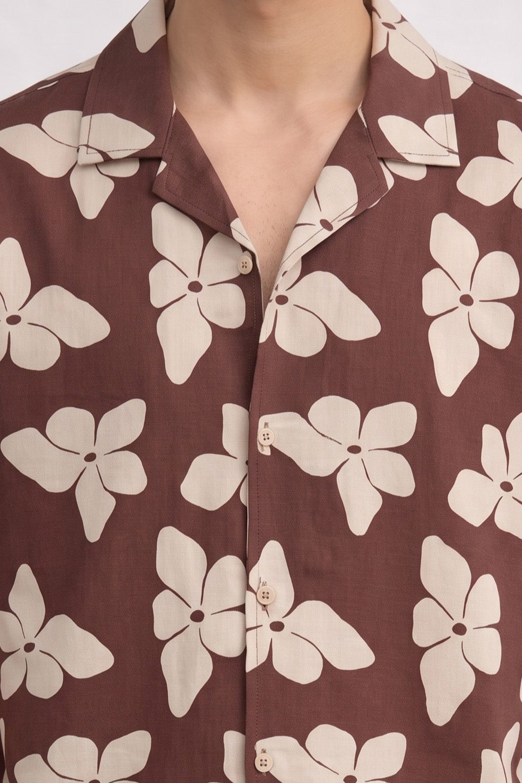 Mocha Brown All Over Printed Oversized Exclusive Shirt