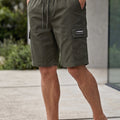 Veirdo Olive Minimal Cargo Shorts with Drawstring