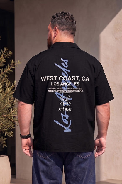 Los Angeles Black Plus Size Printed Exclusive Shirt