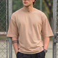 Beige Plain Oversized T-shirt