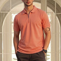 Soapnut Pique Plain Regular Fit Zipper Polo T-shirt