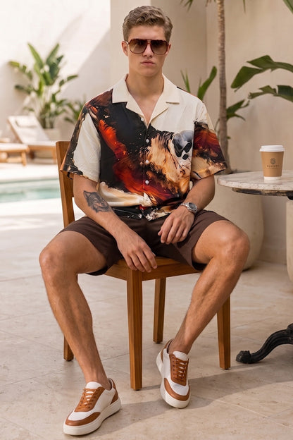 Blaze Canvas Off White All Over Print Oversized Exclusive Shirt