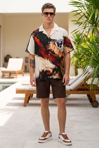 Blaze Canvas Off White All Over Print Oversized Exclusive Shirt