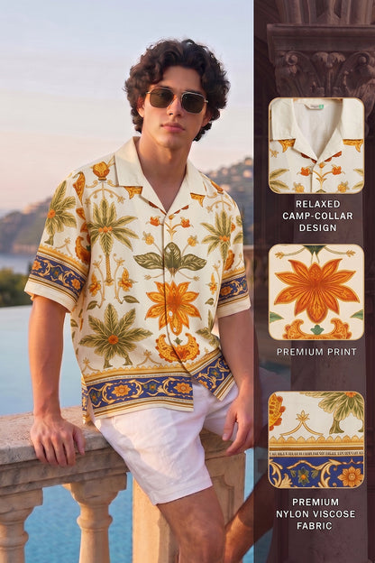 Floral Resort Off White All Over Print Oversized Exclusive Shirt