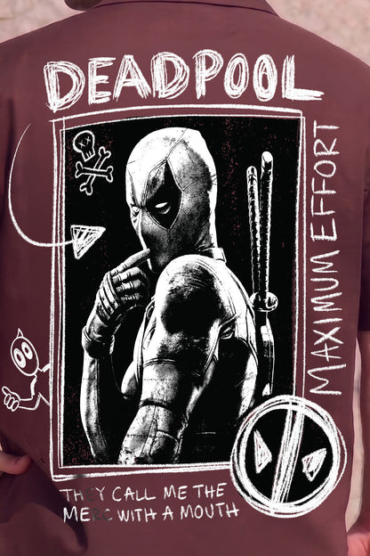 Deadpool Brown Plus Size Printed Exclusive Shirt