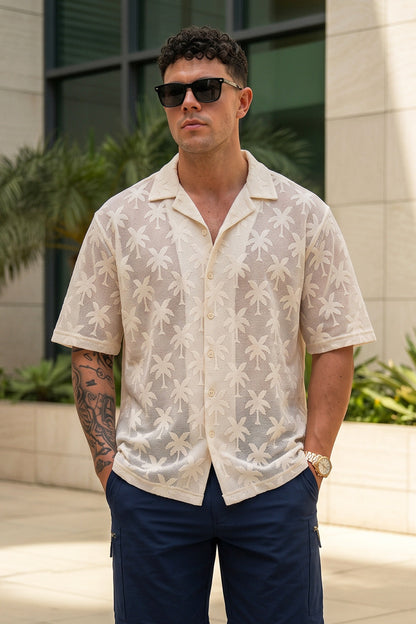 Ivory Paradise Print Oversized Exclusive Shirt
