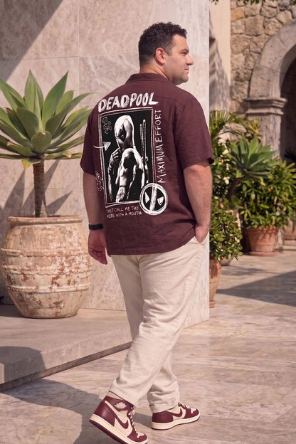 Deadpool Brown Plus Size Printed Exclusive Shirt
