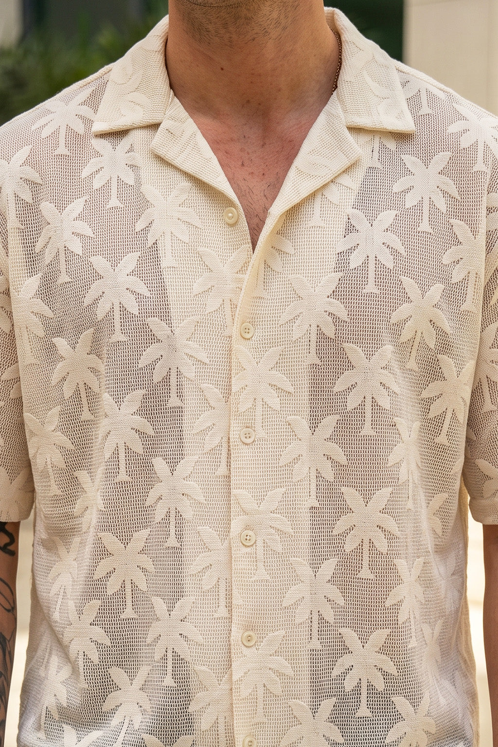 Ivory Paradise Print Oversized Exclusive Shirt