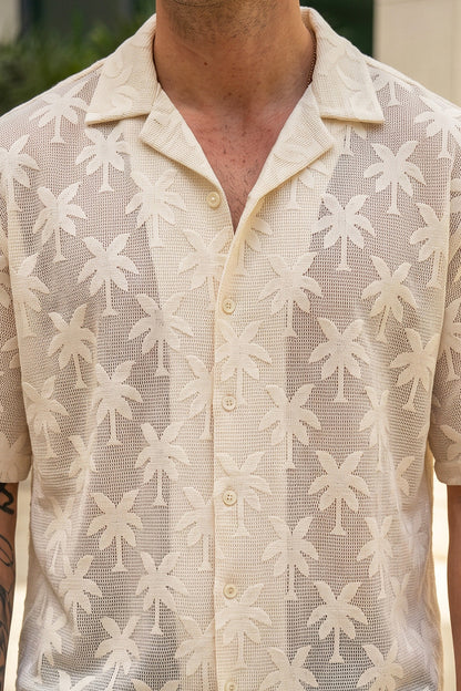 Ivory Paradise Print Oversized Exclusive Shirt