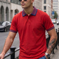 Salsa Stripped Collar Regular Fit Exclusive Pique Lycra Polo T-Shirt