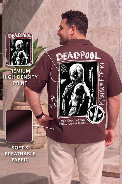 Deadpool Brown Plus Size Printed Exclusive Shirt