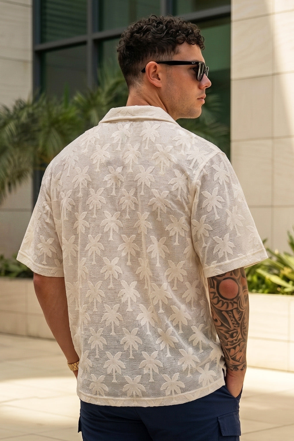 Ivory Paradise Print Oversized Exclusive Shirt
