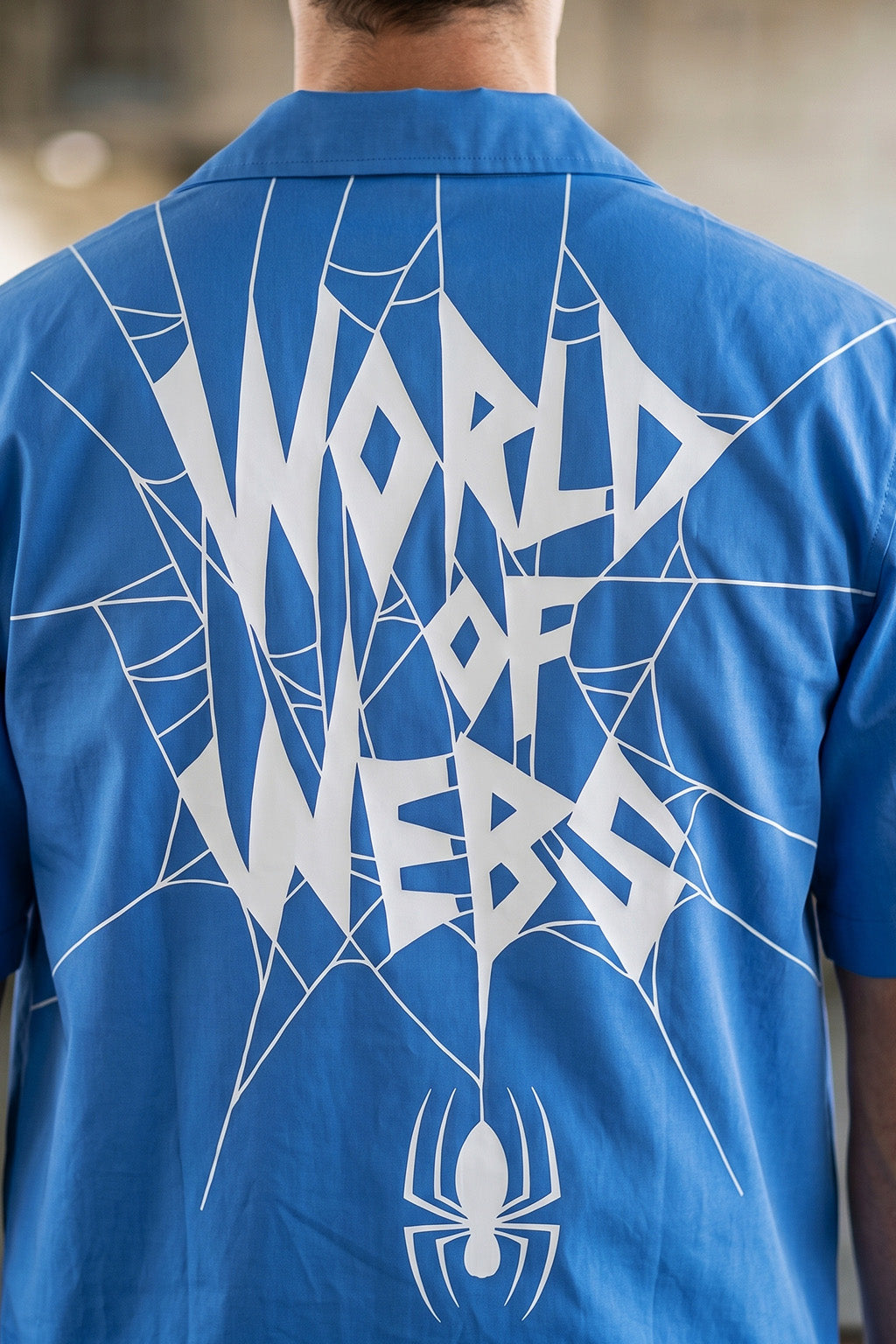 Spider Blue Oversized Printed Exclusive Shirt