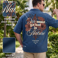 Nature Navy Plus Size Printed Exclusive Shirt