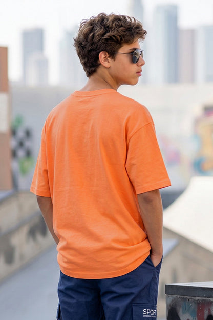 Muskmelon Solid Oversized Boys T-shirt