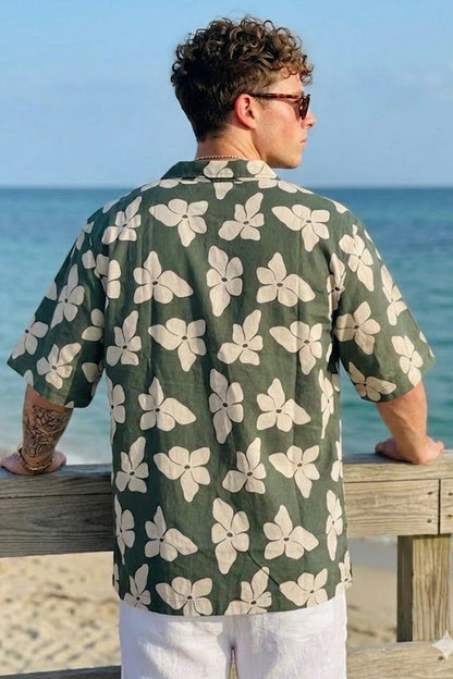 Palm Bloom Green All Over Printed Oversized Exclusive Shirt