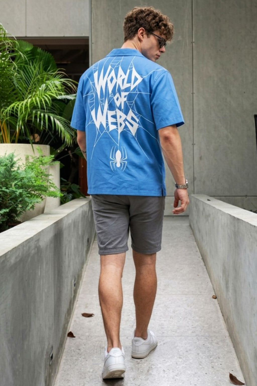 Spider Blue Oversized Printed Exclusive Shirt