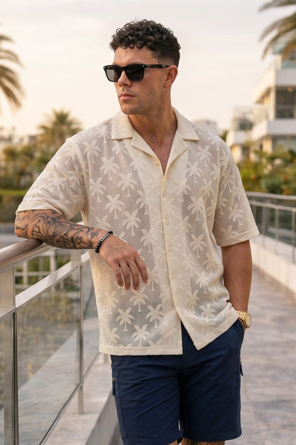 Ivory Paradise Print Oversized Exclusive Shirt