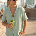 Feather Feel Mint Oversized Plain Double Layer Exclusive Cotton Shirt