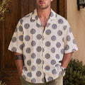 Lunar Circle Beige All Over Printed Oversized Exclusive Shirt