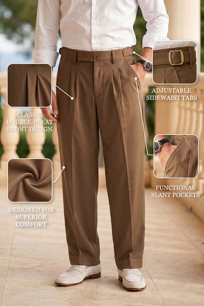 Brown Tailored Adjustable High-Waist Korean Pant
